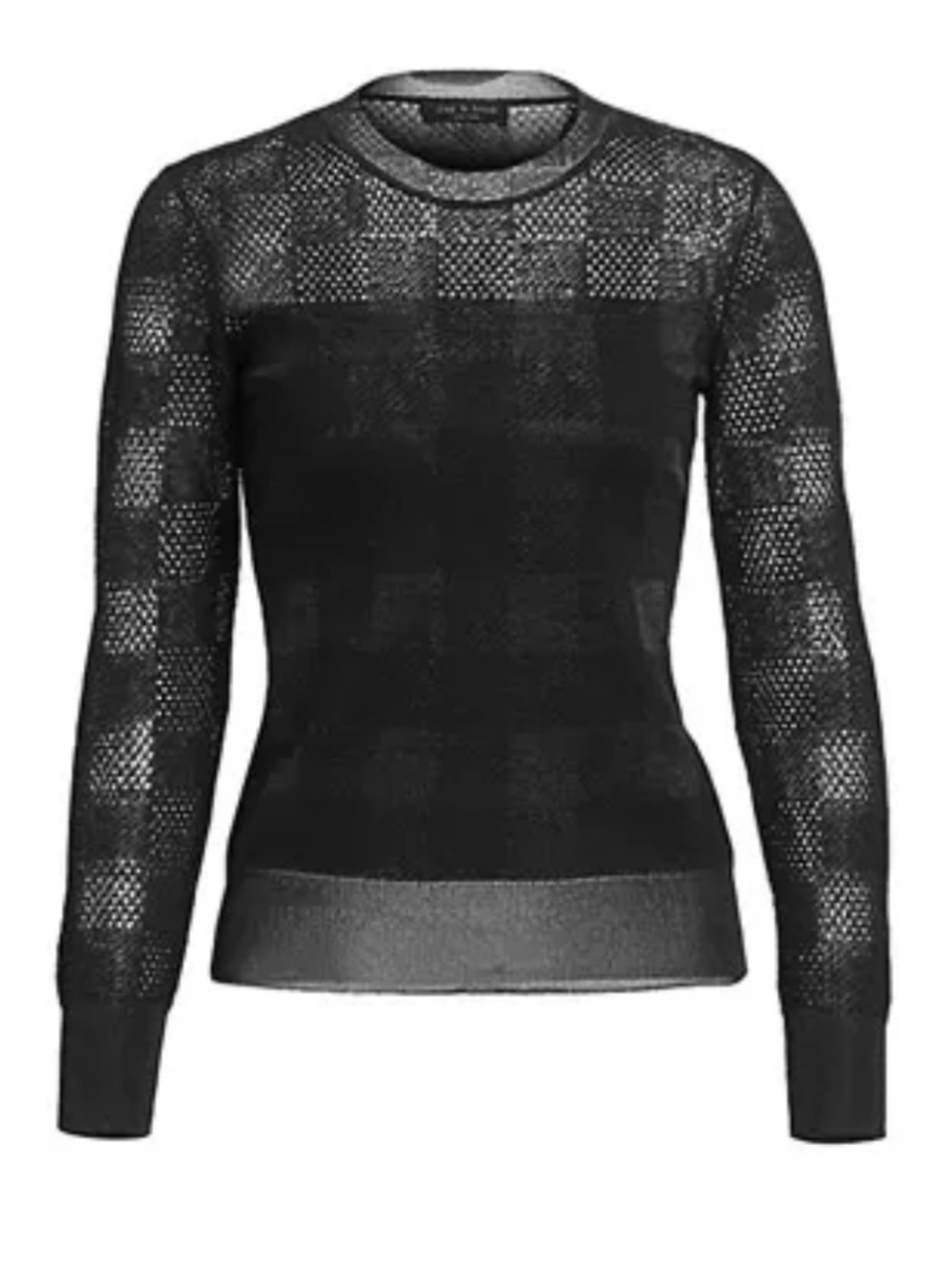 RAG & BONE Charlotte Buffalo Check Sweater  in Black Size XS